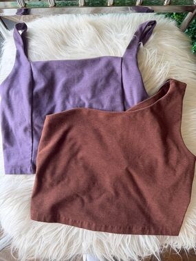 2 beyond yoga sports bra tops  - Purple and Brown